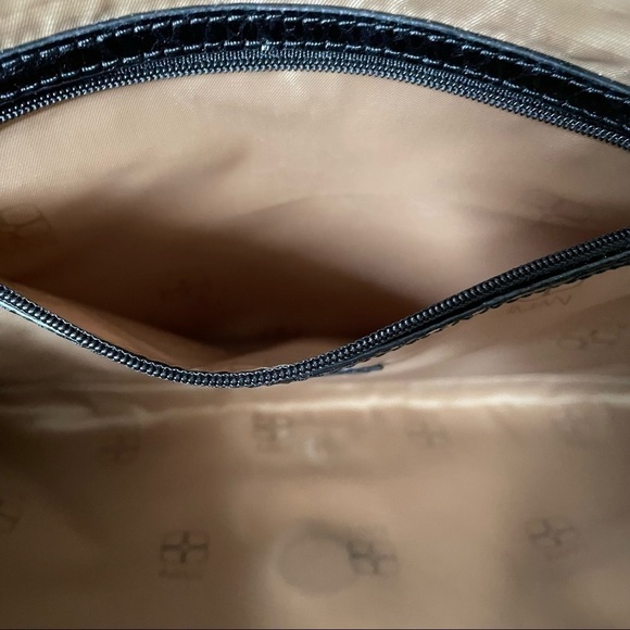 Iman Black Faux Snake Skin Fold Over Clutch with Interior Zipper Pouch - Picture 5 of 9